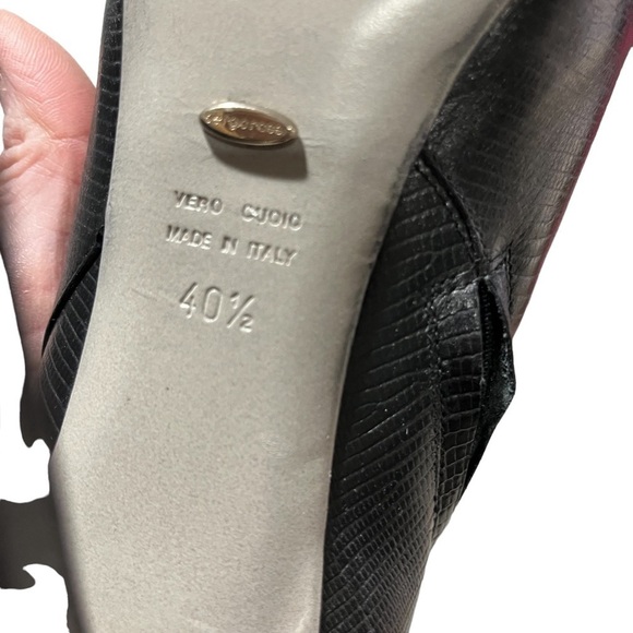 Sergio Rossi Leather Knee High Boots Stiletto Heel Black Size 40.5 Women’s 9.5 - Picture 8 of 9